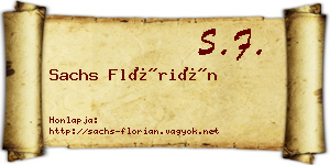 Sachs Flórián névjegykártya